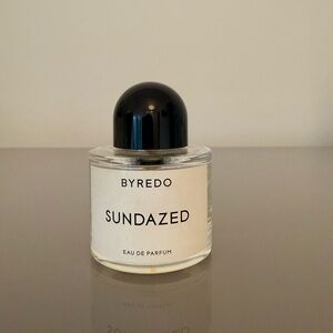 Byredo Sundazed Perfume Bottle with Black Cap and White Label